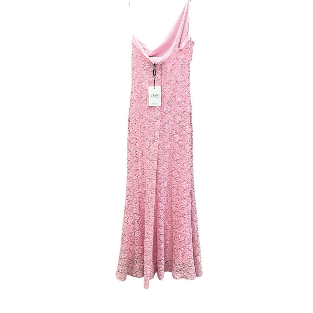 Bardot Albie One Shoulder Lace Bodycon Maxi Dress Pink Long Formal Gown 8 NEW - Picture 7 of 16